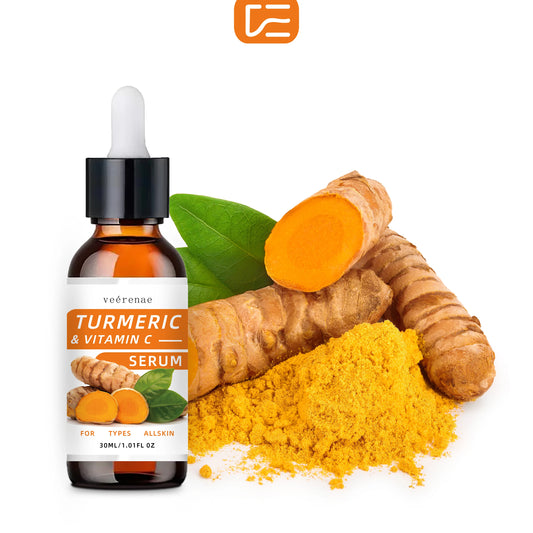 Turmeric & Vitamin C Serum: Deep hydration, evens tone, unisex. Firms skin, all skin types, hypoallergenic. travel-friendly